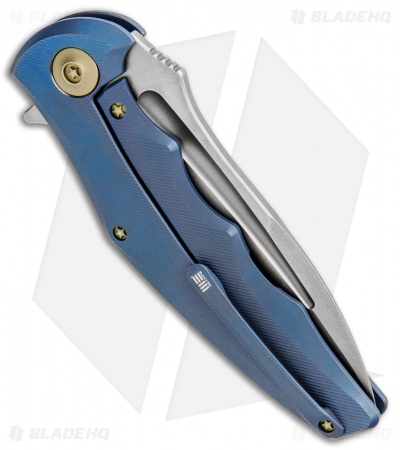 WE Knife Co. 608Q Frame Lock Knife Blue Titanium (4" Stonewash) 