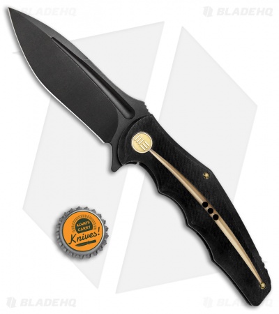 WE Knife Co. 608R Frame Lock Knife Black Titanium (4" Black Stonewash) 