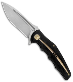 WE Knife Co. 608S Frame Lock Knife Black Titanium (4" Stonewash) 