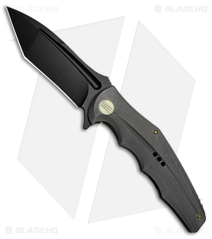 WE Knife Co. 608C Tanto Frame Lock Knife Gray Titanium (4" Black SW)