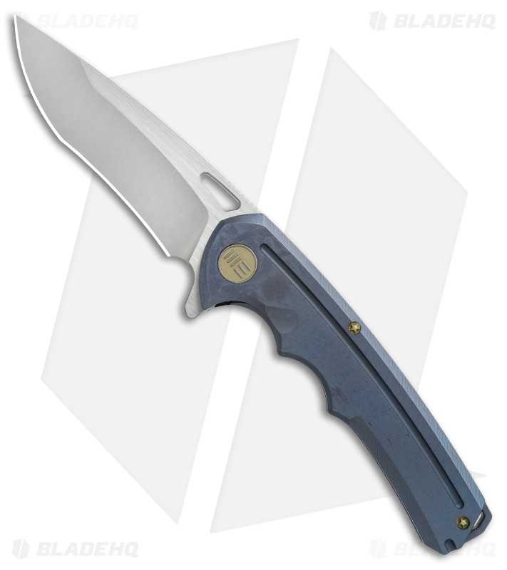 WE Knife Co. 611D Frame Lock Knife Blue Titanium (3.75" Stonewash)