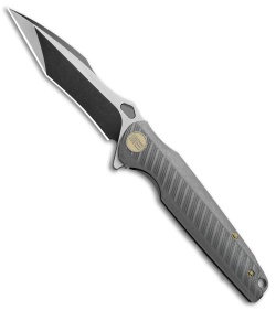 WE Knife Co. 612G Frame Lock Knife Gray Titanium (4" Black/Satin)