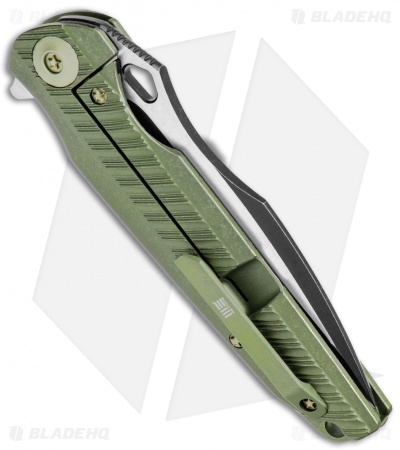 WE Knife Co. 612E Frame Lock Knife Green Titanium (4" Black/Satin)