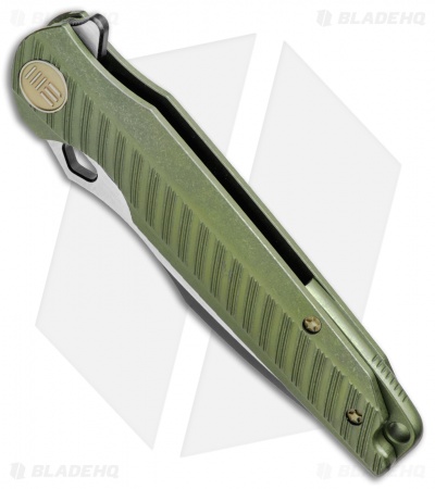 WE Knife Co. 612E Frame Lock Knife Green Titanium (4" Black/Satin)