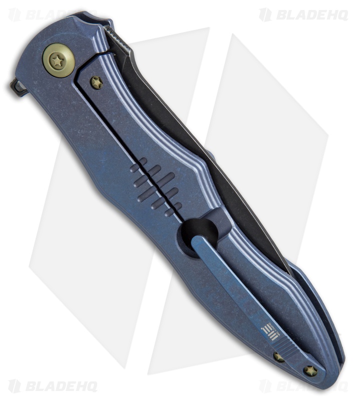 We Knife Co. 613A Frame Lock Knife Blue Titanium (4.2" Black)