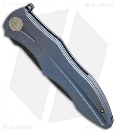 We Knife Co. 613A Frame Lock Knife Blue Titanium (4.2" Black)