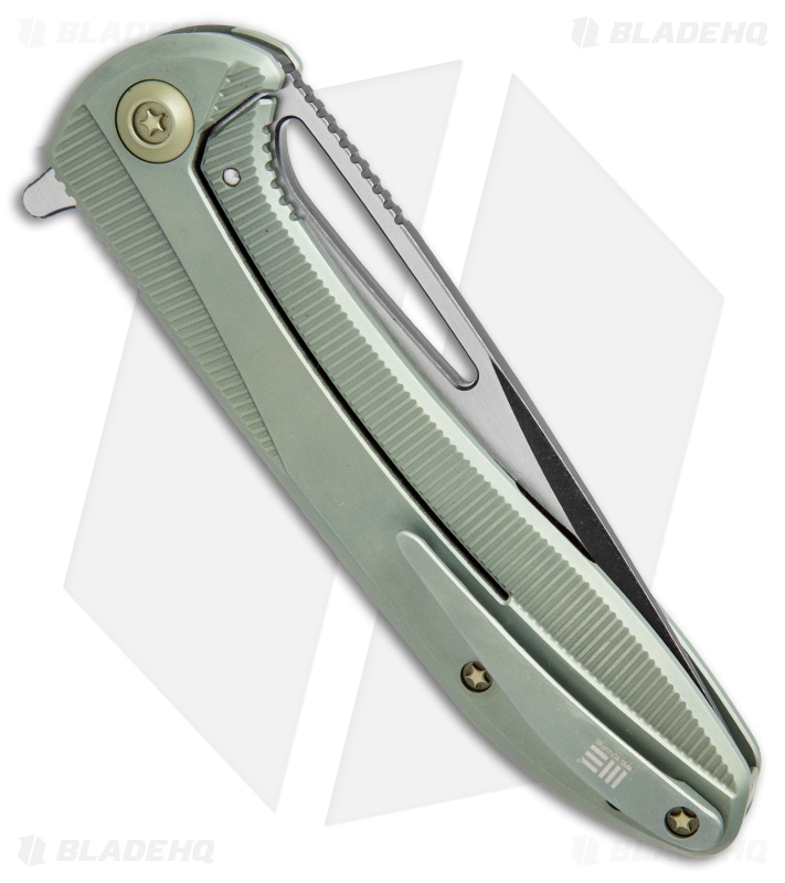 We Knife Co. Cirrus 615E Frame Lock Knife Green Titanium (3.7" Black/Satin)