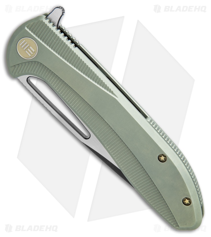 We Knife Co. Cirrus 615E Frame Lock Knife Green Titanium (3.7" Black/Satin)