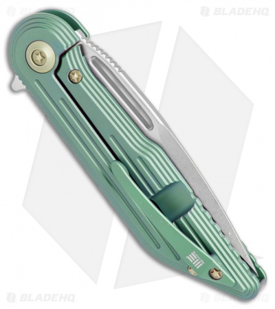WE Knife Co. 616D Resonance Frame Lock Knife Green Titanium (3.1" Stonewash)