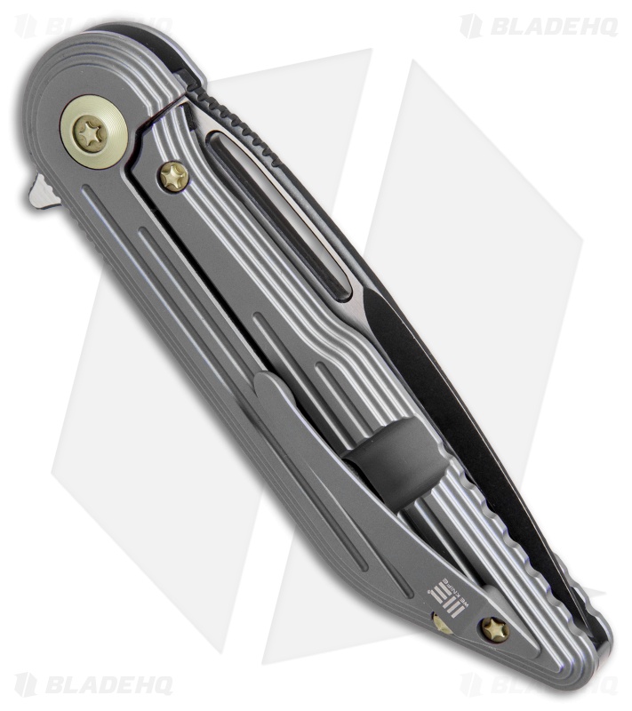 WE Knife Co. 616E Resonance Frame Lock Knife Gray Titanium (3.1" Black, Satin)