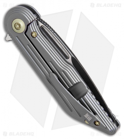 WE Knife Co. 616E Resonance Frame Lock Knife Gray Titanium (3.1" Black, Satin)