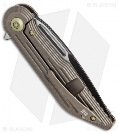 WE Knife Co. 616G Resonance Frame Lock Knife Bronze Titanium (3.1" Black, Satin)