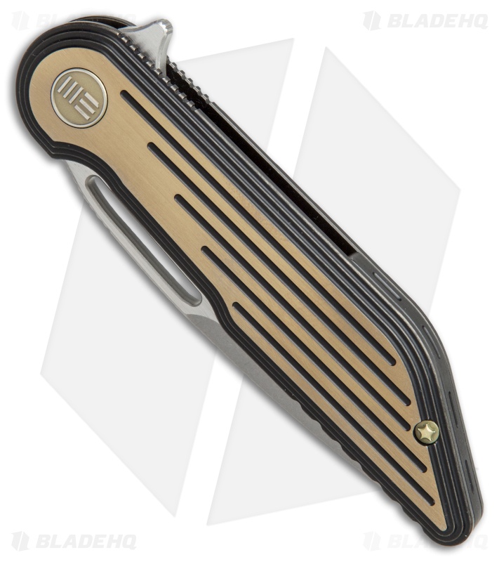 WE Knife Co. 616L Resonance Frame Lock Knife Black/Gold Ti (3.1" Stonewash)
