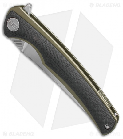 WE Knife Co. 704CF-D Liner Lock Knife Carbon Fiber/Gold Ti (3.6" Hand Rubbed)