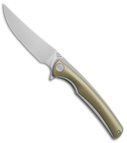 WE Knife Co. 704D Liner Lock Knife Gold Ti (3.6" Hand Rubbed)