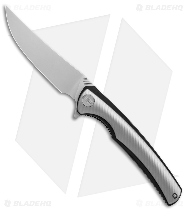 WE Knife Co. 704E Liner Lock Knife Gray/Black Ti (3.6" Hand Rubbed)