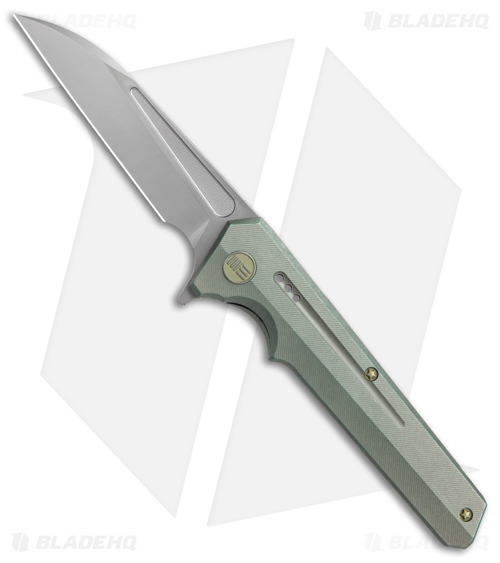 WE Knife Co. 705B Frame Lock Knife Green Titanium (3.6" Hand Rubbed)