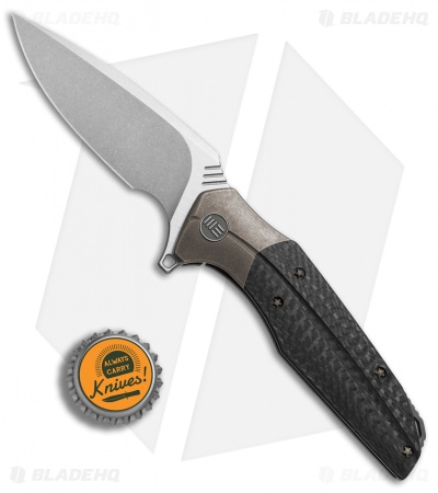 WE Knife Co. Nitida Frame Lock Knife Bronze Ti/CF (3.5" Stonewash) 707D
