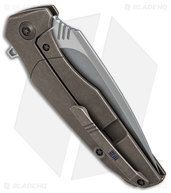 WE Knife Co. Nitida Frame Lock Knife Bronze Ti/CF (3.5" Stonewash) 707D