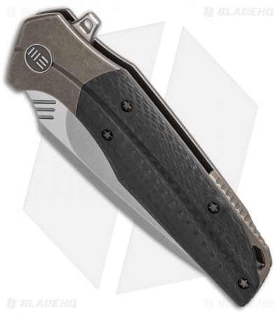 WE Knife Co. Nitida Frame Lock Knife Bronze Ti/CF (3.5" Stonewash) 707D