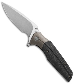 WE Knife Co. Nitida Frame Lock Knife Bronze Ti/CF (3.5" Stonewash) 707D