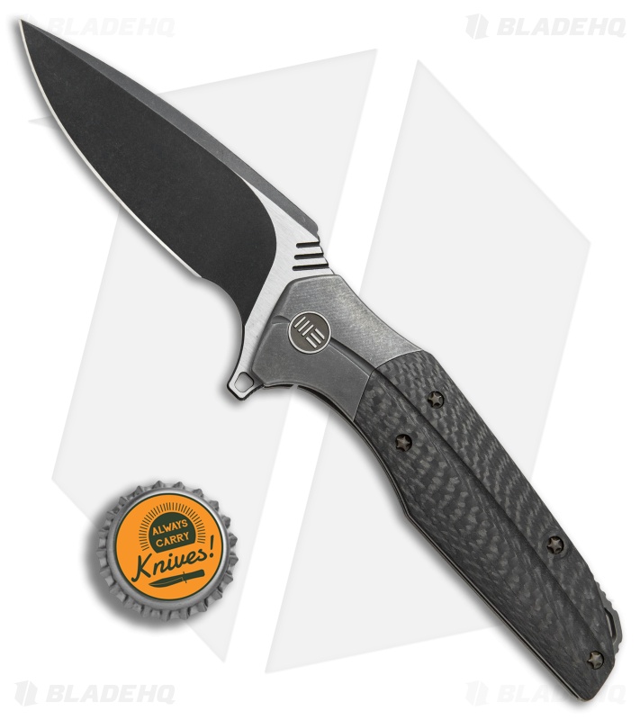 WE Knife Co. Nitida Frame Lock Knife Gray Ti/CF (3.5" Black SW) 707A