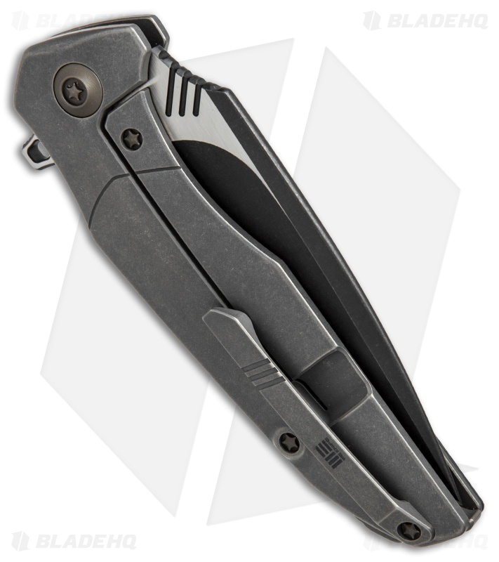 WE Knife Co. Nitida Frame Lock Knife Gray Ti/CF (3.5" Black SW) 707A