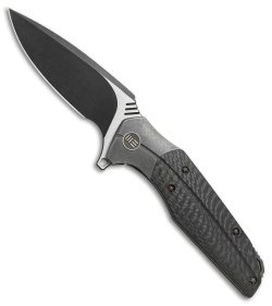 WE Knife Co. Nitida Frame Lock Knife Gray Ti/CF (3.5" Black SW) 707A