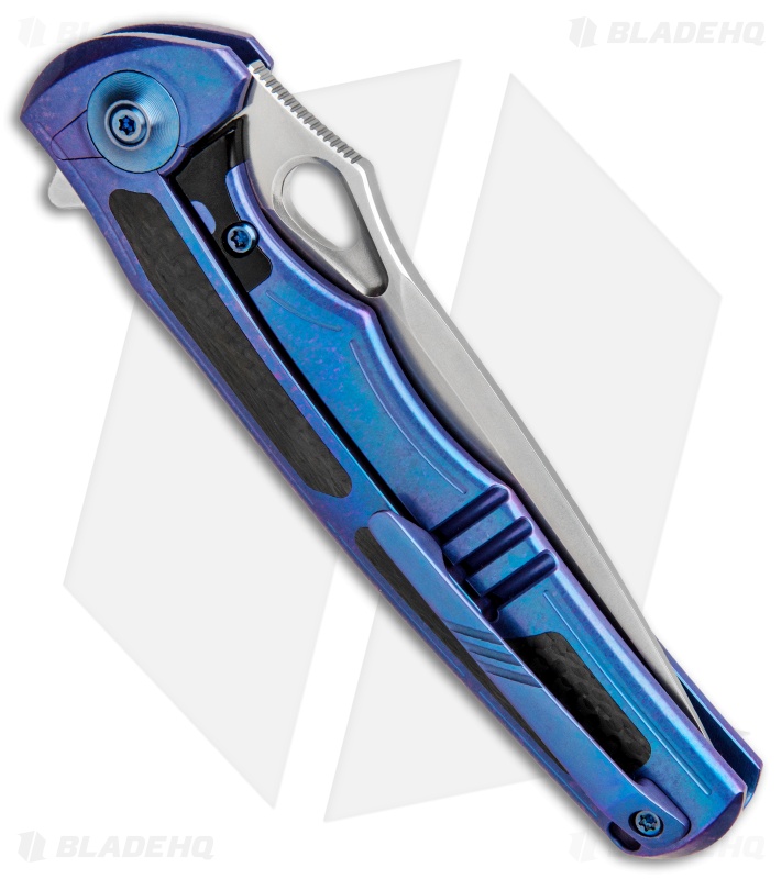 WE Knife Co. Tyche Integral Frame Lock Knife Blue Ti/CF (3.75" Hand Satin) 811A
