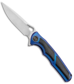 WE Knife Co. Tyche Integral Frame Lock Knife Blue Ti/CF (3.75" Hand Satin) 811A