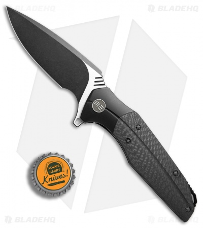 WE Knife Co. Nitida Frame Lock Knife Black Ti/CF (3.5" Black SW) 707E