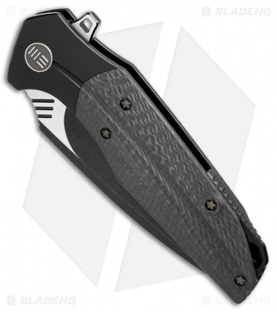WE Knife Co. Nitida Frame Lock Knife Black Ti/CF (3.5" Black SW) 707E