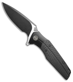 WE Knife Co. Nitida Frame Lock Knife Black Ti/CF (3.5" Black SW) 707E