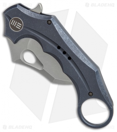 WE Knife Co. 708B Karambit Frame Lock Knife Blue Ti (3.6" Stonewash)