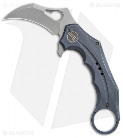 WE Knife Co. 708B Karambit Frame Lock Knife Blue Ti (3.6" Stonewash)