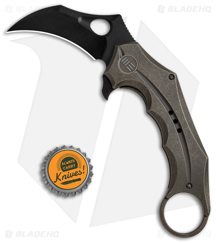 WE Knife Co. 708E Karambit Frame Lock Knife Bronze Ti (3.6