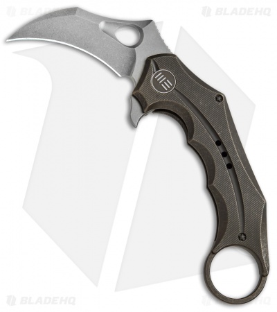 WE Knife Co. 708F Karambit Frame Lock Knife Bronze Ti (3.6" Stonewash)