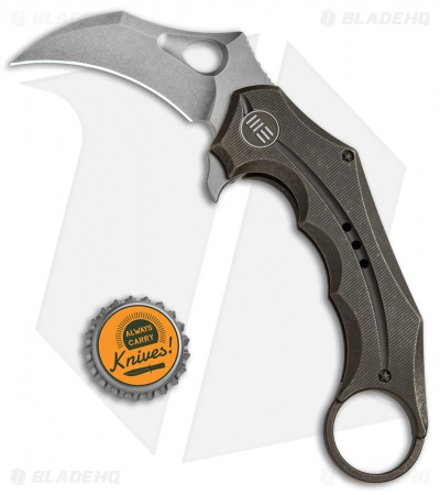 WE Knife Co. 708F Karambit Frame Lock Knife Bronze Ti (3.6" Stonewash)