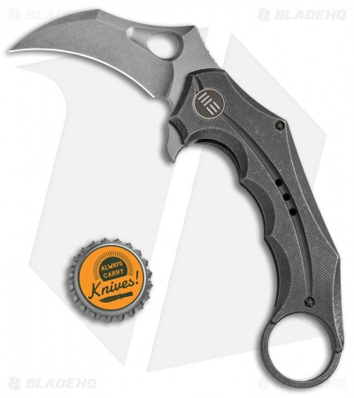 WE Knife Co. 708D Karambit Frame Lock Knife Gray Ti (3.6" Stonewash)