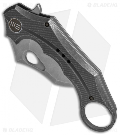 WE Knife Co. 708D Karambit Frame Lock Knife Gray Ti (3.6" Stonewash)