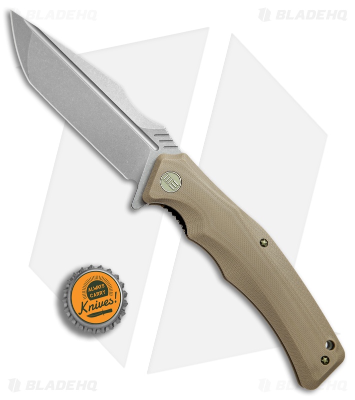 WE Knife Co. Thraex Liner Lock Knife Tan G-10 (3.9" Stonewash) 709D