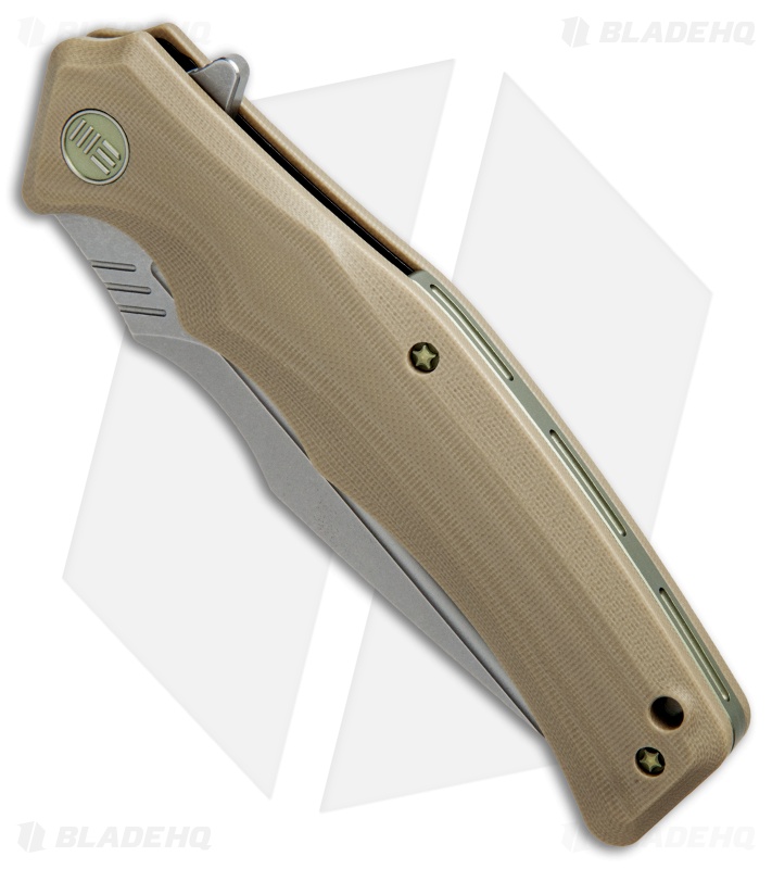 WE Knife Co. Thraex Liner Lock Knife Tan G-10 (3.9" Stonewash) 709D