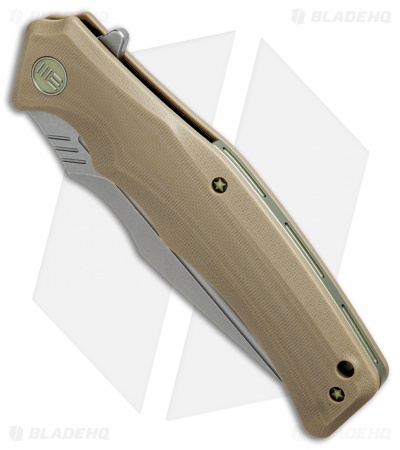 WE Knife Co. Thraex Liner Lock Knife Tan G-10 (3.9" Stonewash) 709D