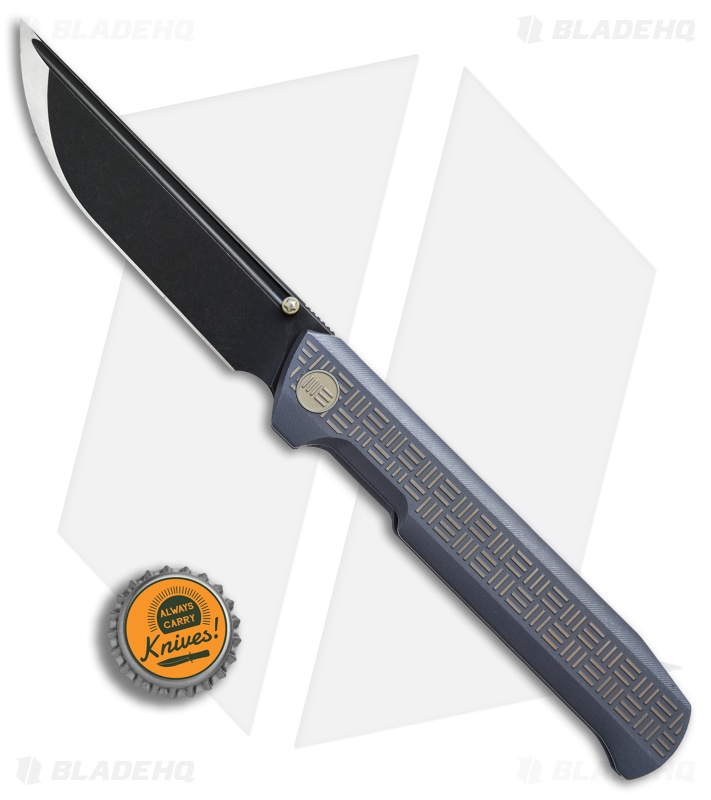 WE Knife Co. Straight Up Frame Lock Knife Blue (3.9" Black) 710C