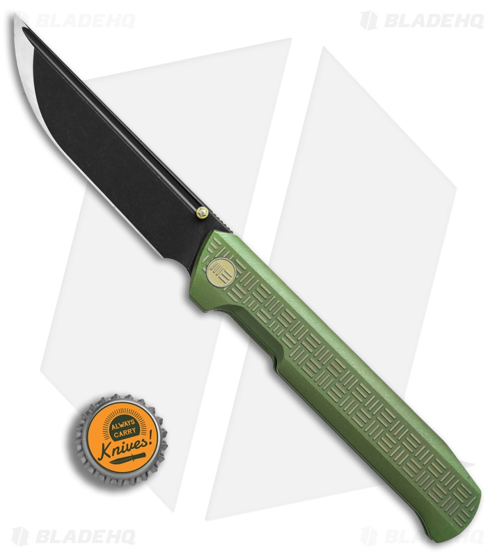 WE Knife Co. Straight Up Frame Lock Knife Green (3.9" Black) 710E