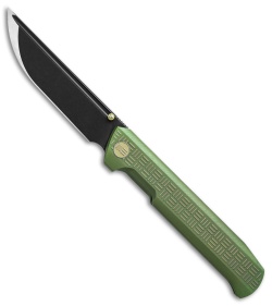 WE Knife Co. Straight Up Frame Lock Knife Green (3.9" Black) 710E