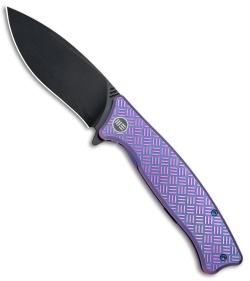 WE Knife Co. Balaenoptera Frame Lock Knife Purple Ti (3.5" Black) 712A 