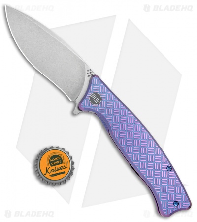 WE Knife Co. Balaenoptera Frame Lock Knife Purple Ti (3.5" Stonewash) 712B