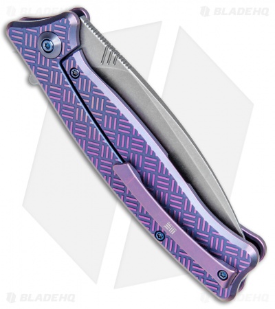 WE Knife Co. Balaenoptera Frame Lock Knife Purple Ti (3.5" Stonewash) 712B