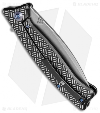 WE Knife Co. Balaenoptera Frame Lock Knife Black/Gray Ti (3.5" Stonewash) 712F